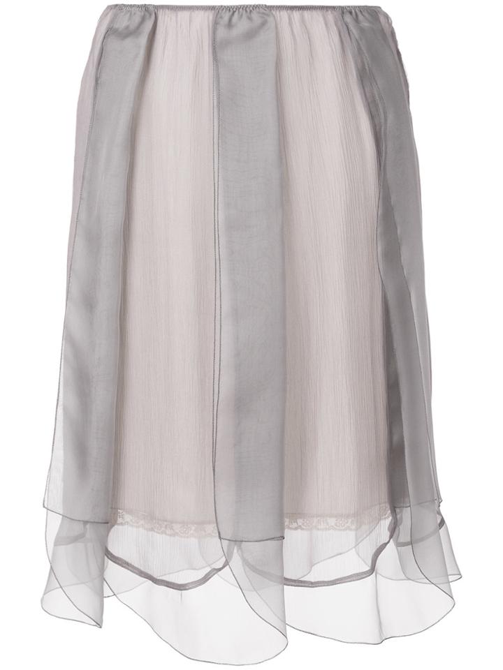 Prada Layered Tulle Slip Skirt - Grey