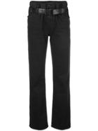 Rta Belted Straight-leg Jeans - Black