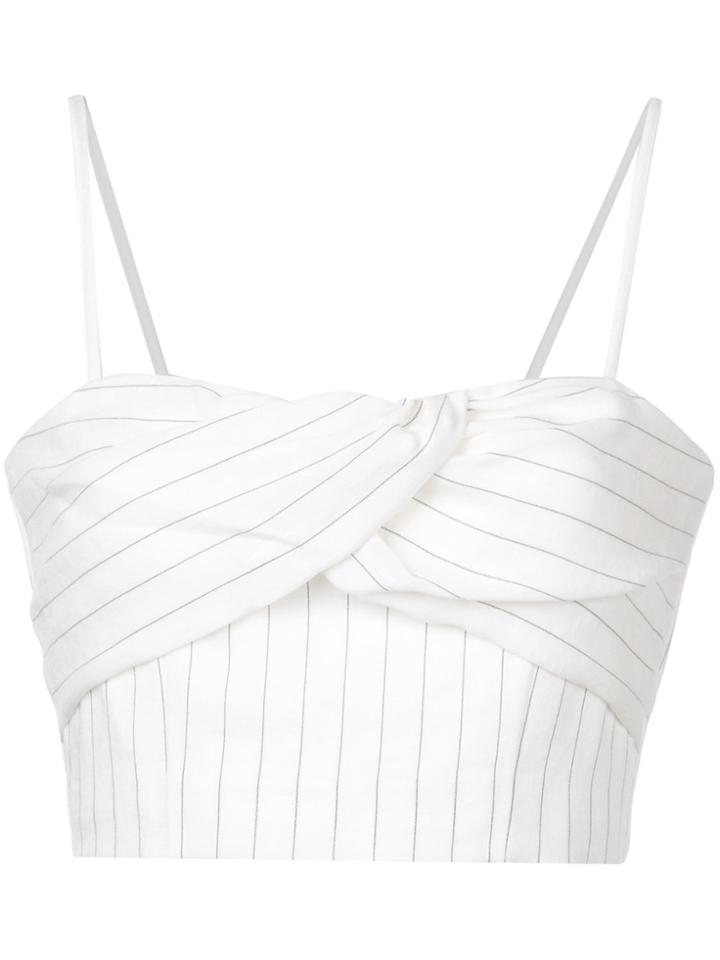 Rachel Zoe Pinstripe Cropped Top - White