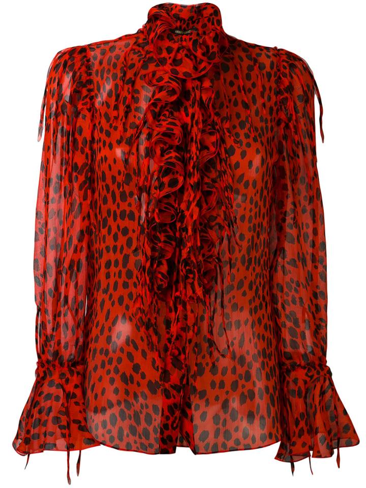 Roberto Cavalli Dalmatian Print Blouse - Red