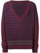 Raf Simons Deep V-neck Jumper - Pink & Purple