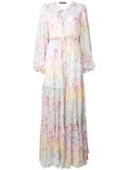 Wandering Long Floral Dress - White
