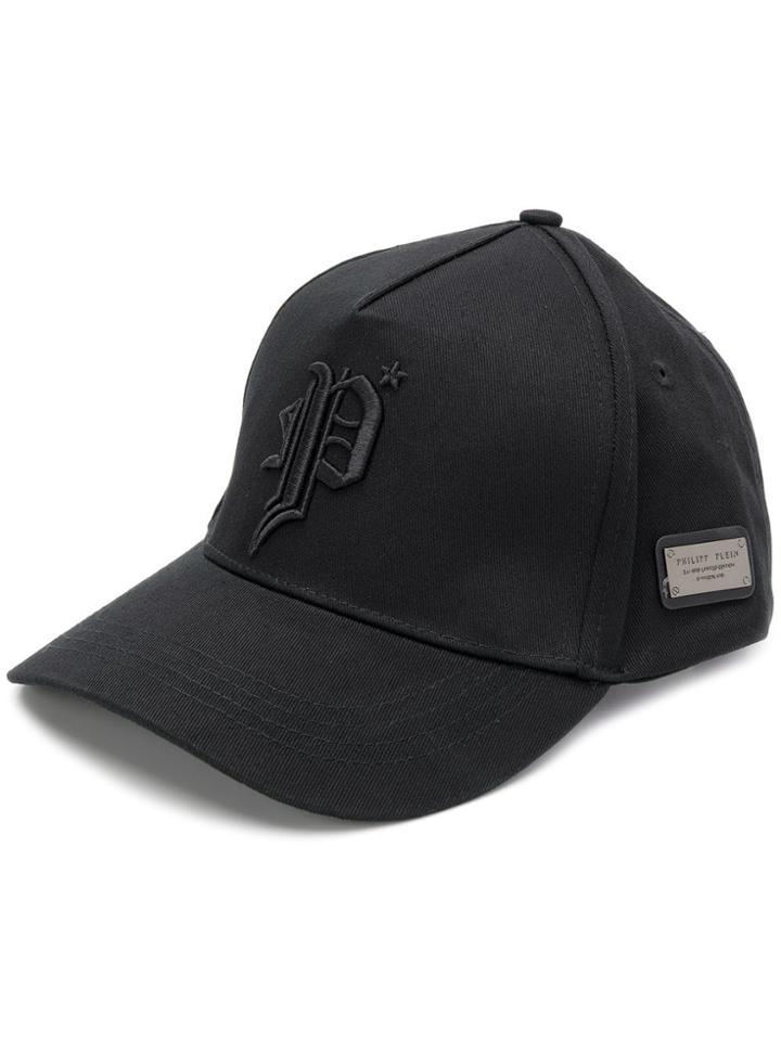 Philipp Plein Gothic Baseball Flat Cap - Black