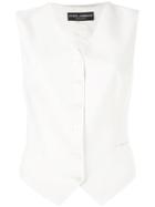 Dolce & Gabbana Fitted Waistcoat, Women's, Size: 46, White, Silk/spandex/elastane/virgin Wool