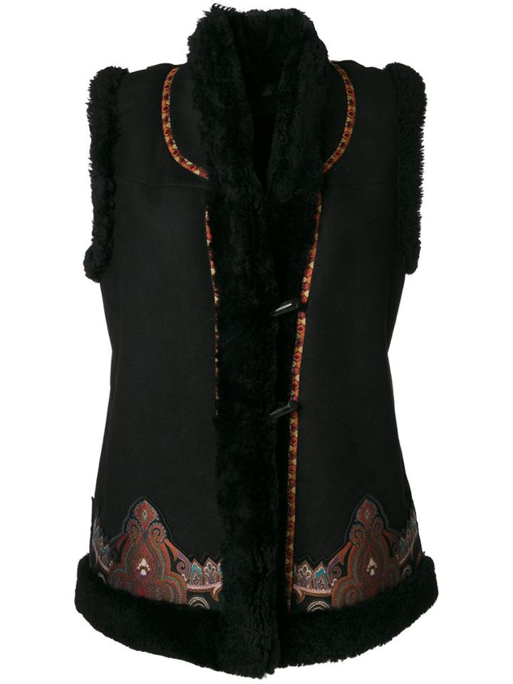 Etro Embroidered Gilet Jacket - Black