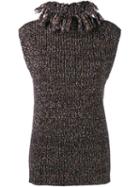 Valentino Sleeveless Knit Top, Women's, Size: Medium, Brown, Cotton/wool