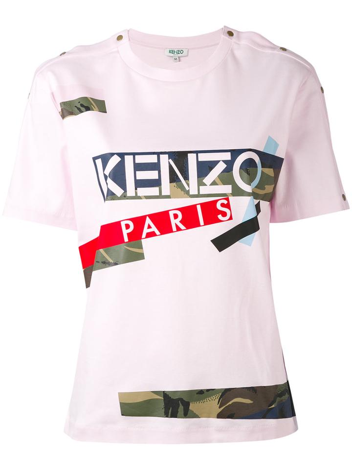 Kenzo - Broken Camo T-shirt - Women - Cotton - M, Pink/purple, Cotton