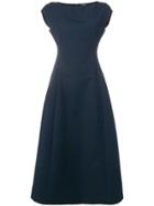 Theory Flared Boat-neck Dress - Blue