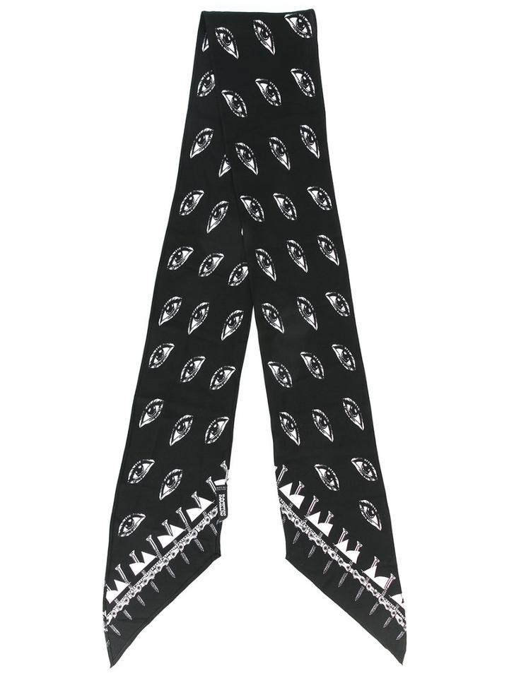 Rockins - Eyes Print Scarf - Women - Silk - One Size, Women's, Black, Silk