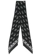 Rockins - Eyes Print Scarf - Women - Silk - One Size, Women's, Black, Silk