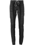 Rick Owens Drkshdw Coated Panel Skinny Trousers, Women's, Size: M, Black, Cotton/spandex/elastane