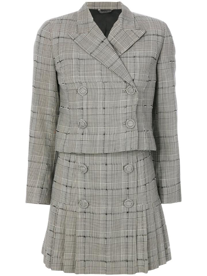 Versace Vintage Prince Of Wales Dress & Jacket - Black