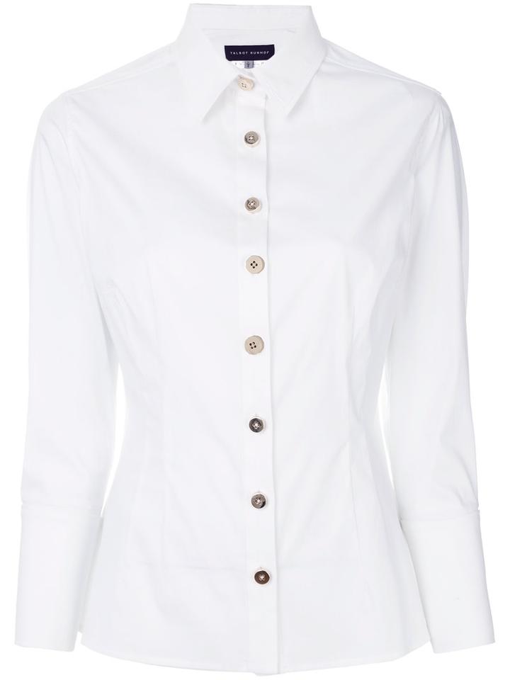 Talbot Runhof - Macra Shirt - Women - Cotton/polyamide/spandex/elastane - 44, White, Cotton/polyamide/spandex/elastane