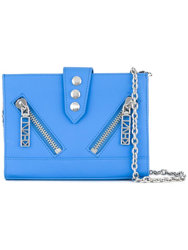 Kenzo Kalifornia Chain Shoulder Bag, Women's, Blue, Pvc/metal