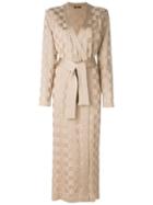 Balmain Checked Cardi-coat, Women's, Size: 44, Nude/neutrals, Viscose