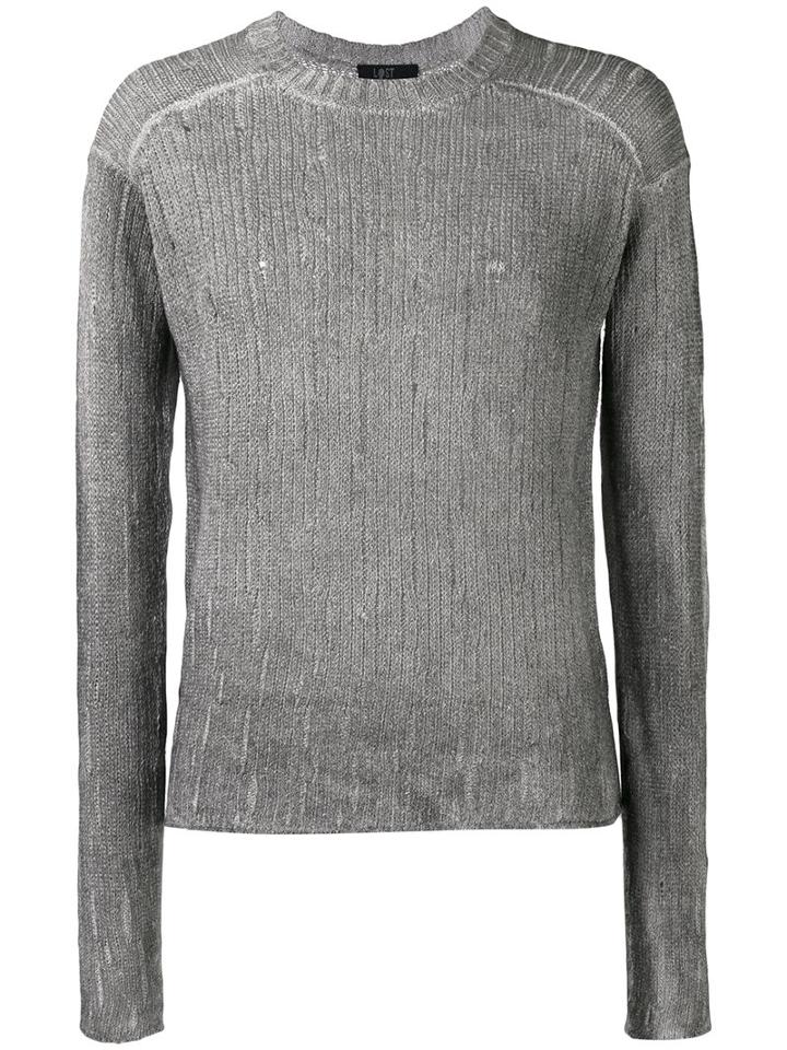 Lost & Found Ria Dunn - Distressed Knitted Sweater - Men - Linen/flax/polyamide - S, Grey, Linen/flax/polyamide