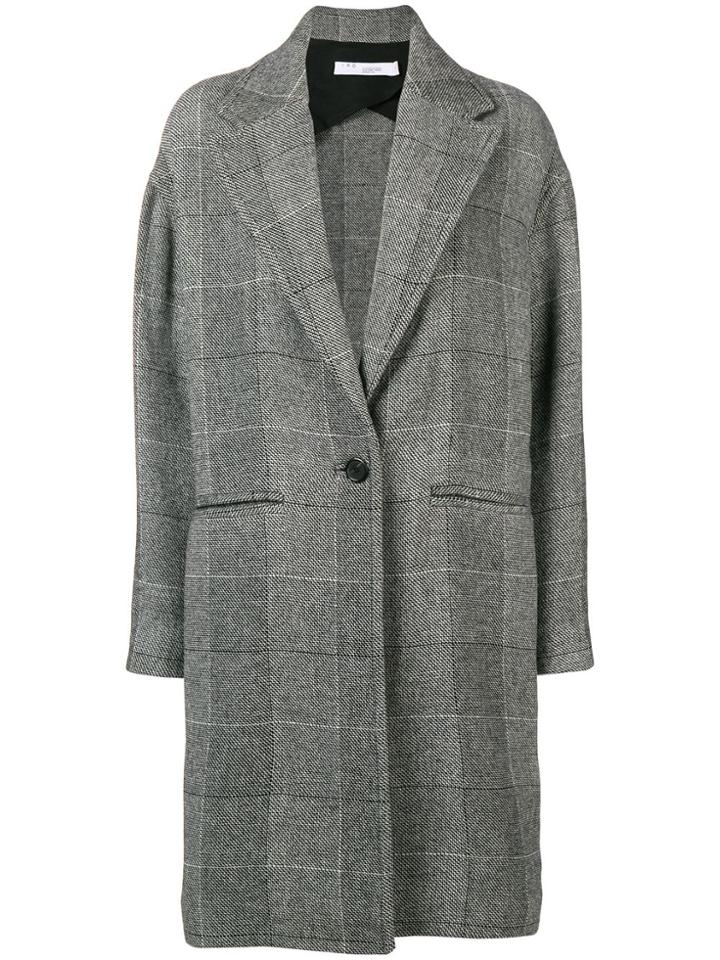 Iro Stitch-detail Single Breasted Coat - Black
