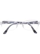 Salvatore Ferragamo Oval Frame Glasses, Grey, Acetate/metal