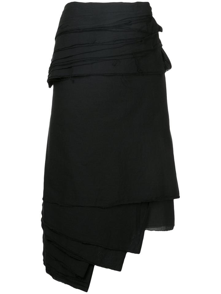 Junya Watanabe Comme Des Garçons Vintage Layered Tie-up Skirt - Black