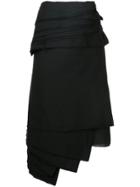 Junya Watanabe Comme Des Garçons Vintage Layered Tie-up Skirt - Black