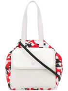 Carmina Campus Floral Colour-block Tote - Red