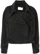 Tamuna Ingorokva Elea Denim Biker Jacket - Black