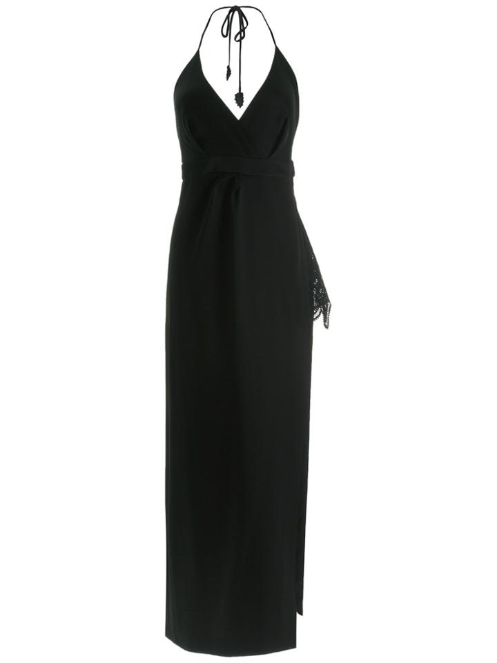 Martha Medeiros Side Slit Gown - Black