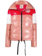 Semicouture Colour Block Puffer Jacket - Pink