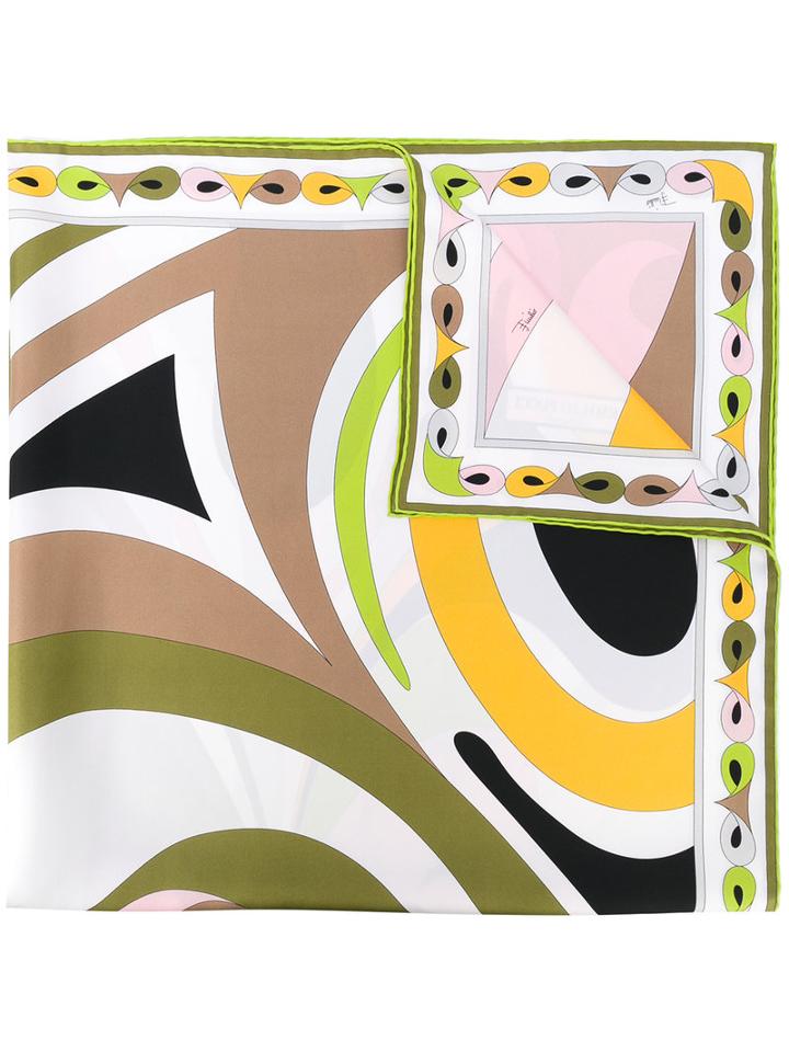 Emilio Pucci - Printed Scarf - Women - Silk - One Size, Brown, Silk