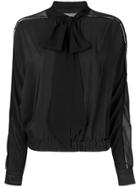 Versace Sheer Panel Blouse - Black