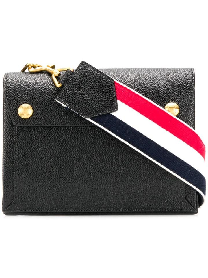 Thom Browne Rwb Strap Mail Envelope Bag - Black