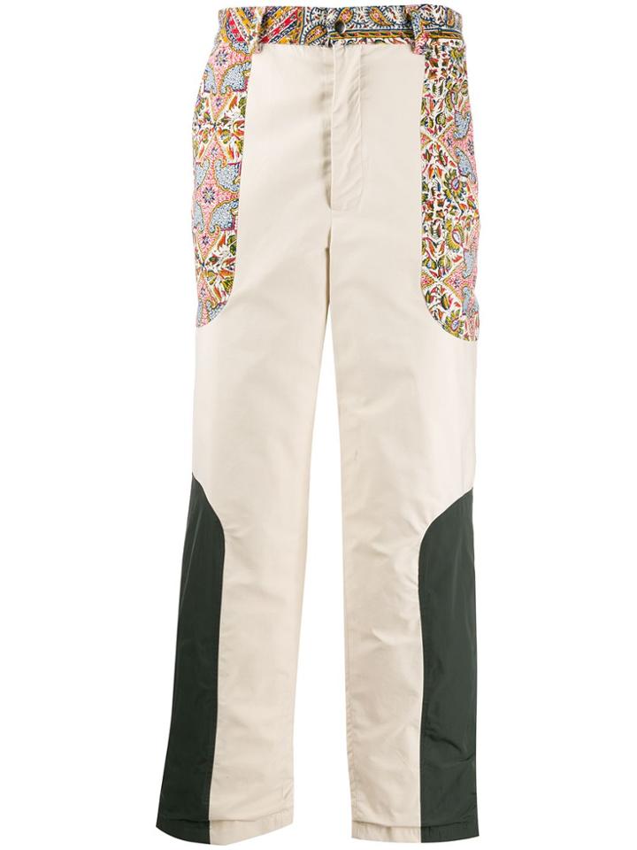 Paria Farzaneh Paisley Panel Wide-leg Trousers - Neutrals