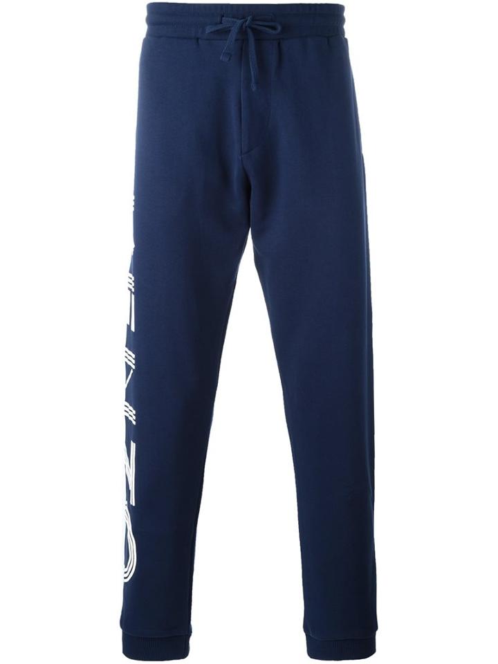Kenzo Logo Trackpants, Men's, Size: Medium, Blue, Cotton