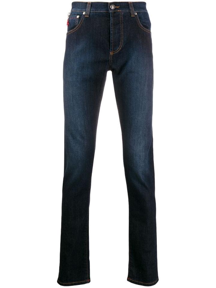 Isaia Stonewashed Skinny Jeans - Blue