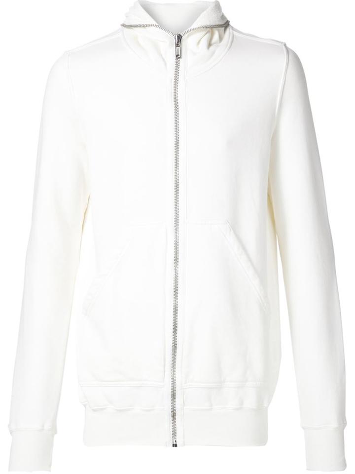 Rick Owens Drkshdw Zipped Hoodie, Men's, Size: L, White, Cotton