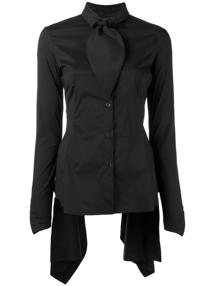 Masnada Collar Trim Shirt, Women's, Size: 42, Black, Cotton/polyamide/spandex/elastane