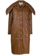 Matériel Faux-leather Padded Coat - Brown