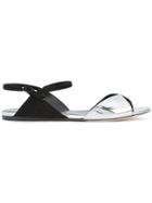Nina Ricci Peep Toe Slingback Sandals - Metallic