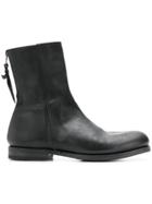 Measponte Rear-zip Ankle Boots - Black