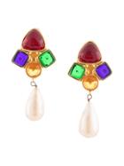 Chanel Pre-owned Drop Faux Pearl Earrings - Multicolour