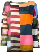 Odeeh Multi-stripes Blouse, Women's, Size: 38, Yellow/orange, Silk