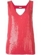 P.a.r.o.s.h. Sequin Embellished Front With Open Back Detail Top, Women's, Size: Small, Pink/purple, Viscose/pvc