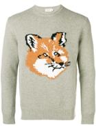 Maison Kitsuné Fox Knit Sweater - Grey