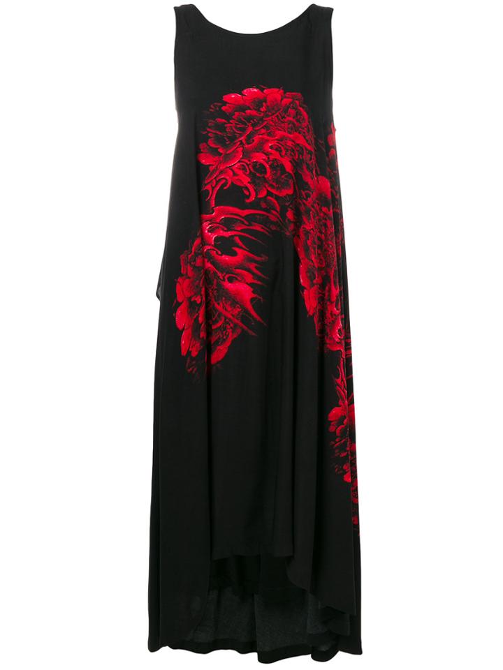 Yohji Yamamoto Printed Asymmetric Dress - Black