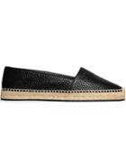Burberry Embossed Grainy Leather Espadrilles - Black