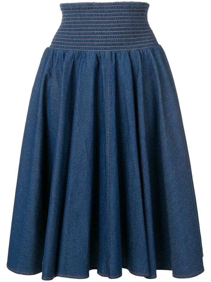 Steffen Schraut Flared Denim Skirt - Blue