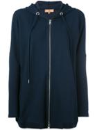 Fay Zipped Drawstring Hoodie - Blue