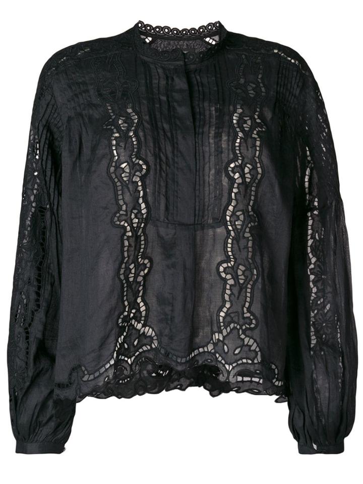 Isabel Marant Embroidered Design Blouse - Black