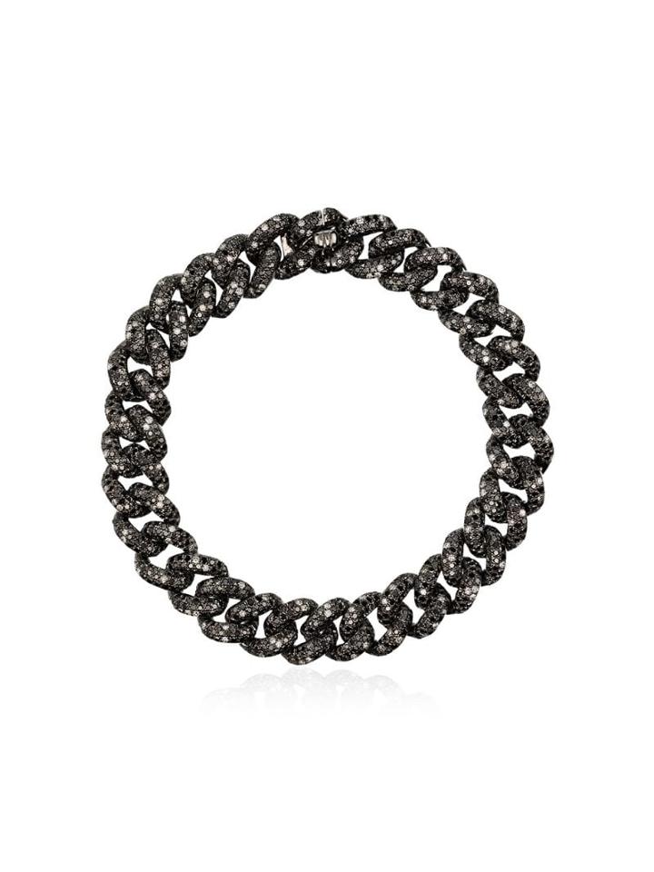 Shay 18kt Gold And Black Diamond Chain Link Bracelet - Metallic