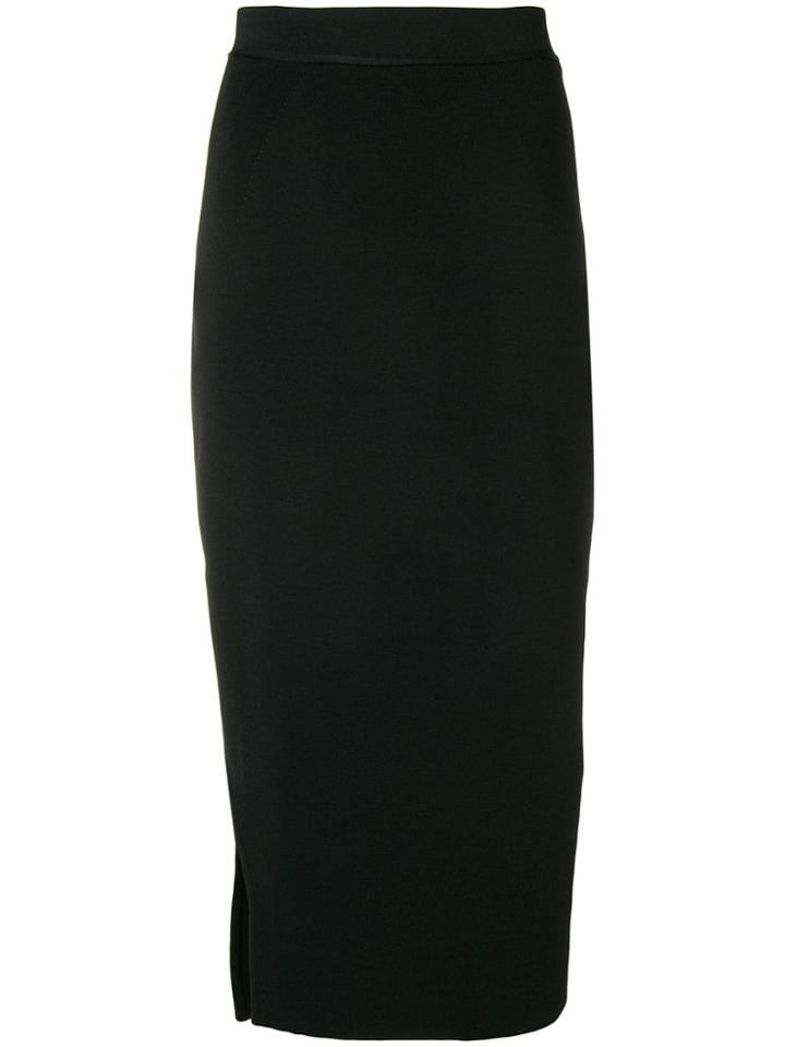 Victoria Beckham Side Slit Pencil Skirt - Black